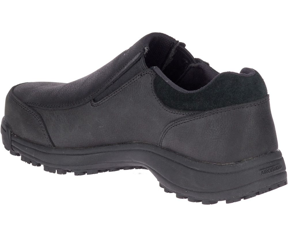 Merrell Slip Ons Męskie Czarne - Sutton Moc Steel Toe - 491362-OZF